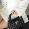 God Factory Chanel 25C Kelly Bags 24K Retro Hardware / Black Bonaudo Leather Size 8.3*12.5*4 cm