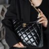 God Factory Chanel Bags Large 24A HoBo 24K Retro Hardware / Black Bonaudo Leather Size 29*32*10 cm