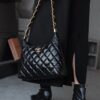 God Factory Chanel Bags Large 24A HoBo 24K Retro Hardware / Black Bonaudo Leather Size 29*32*10 cm