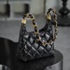 God Factory Chanel Bags Small 24A HoBo 24K Retro Hardware / Black Bonaudo Leather Size 22.5*19.5*8.5 cm