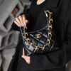God Factory Chanel Bags Small 24A HoBo 24K Retro Hardware / Black Bonaudo Leather Size 22.5*19.5*8.5 cm