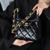 God Factory Chanel Bags Small 24A HoBo 24K Retro Hardware / Black Bonaudo Leather Size 22.5*19.5*8.5 cm