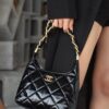 God Factory Chanel Bags Small 24A HoBo 24K Retro Hardware / Black Bonaudo Leather Size 22.5*19.5*8.5 cm