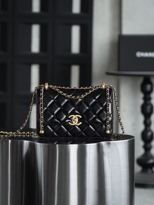 God Factory Chanel 24C Medium Size 14.5*22*8 cm 24K Retro Gold Hardware / Black