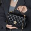 God Factory Chanel 24C Medium Size 14.5*22*8 cm 24K Retro Gold Hardware / Black