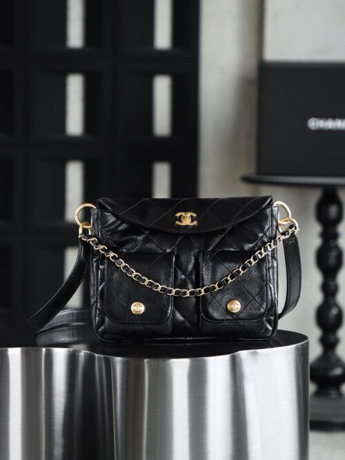 God Factory Yupoo 24P HoPo Small Bonaudo Retro Gold Hardware / Black Size 24.5*19*5 cm