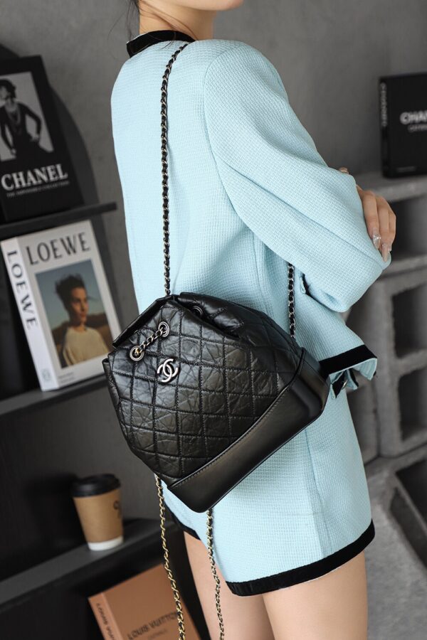God Factory Yupoo Gabrielle Backpack Black Retro Hardware Size 23*22.5*10.5cm