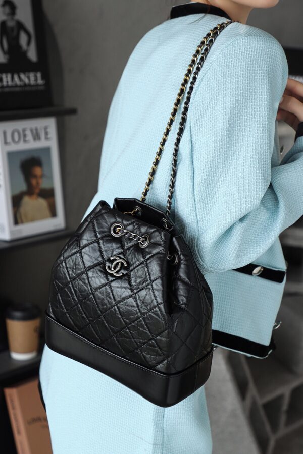 God Factory Yupoo Gabrielle Backpack Black Retro Hardware Size 23*22.5*10.5cm