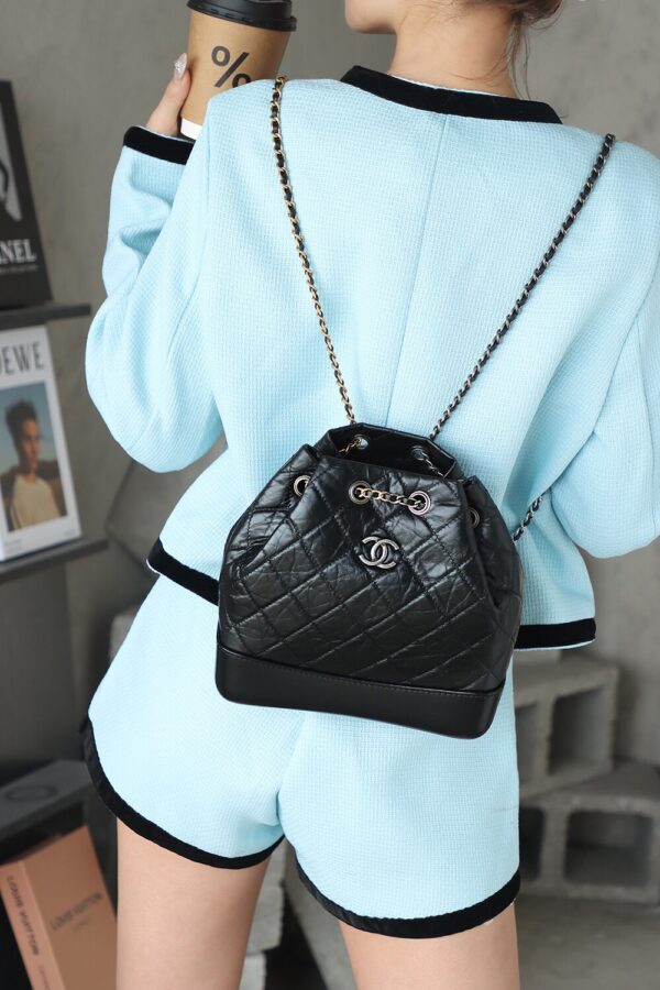 God Factory Yupoo Gabrielle Backpack Black Retro Hardware Size 23*22.5*10.5cm