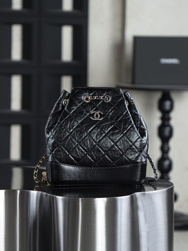 God Factory Yupoo Gabrielle Backpack Black Retro Hardware Size 23*22.5*10.5cm