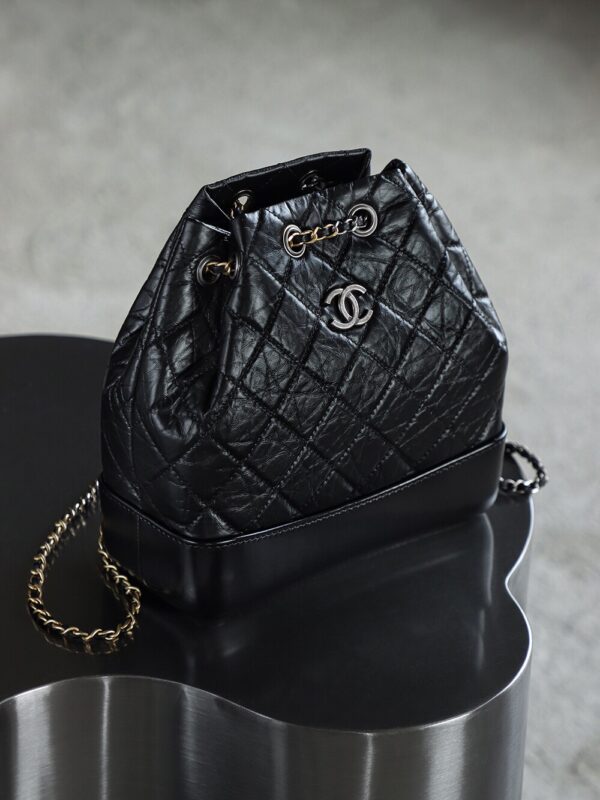God Factory Yupoo Gabrielle Backpack Black Retro Hardware Size 23*22.5*10.5cm