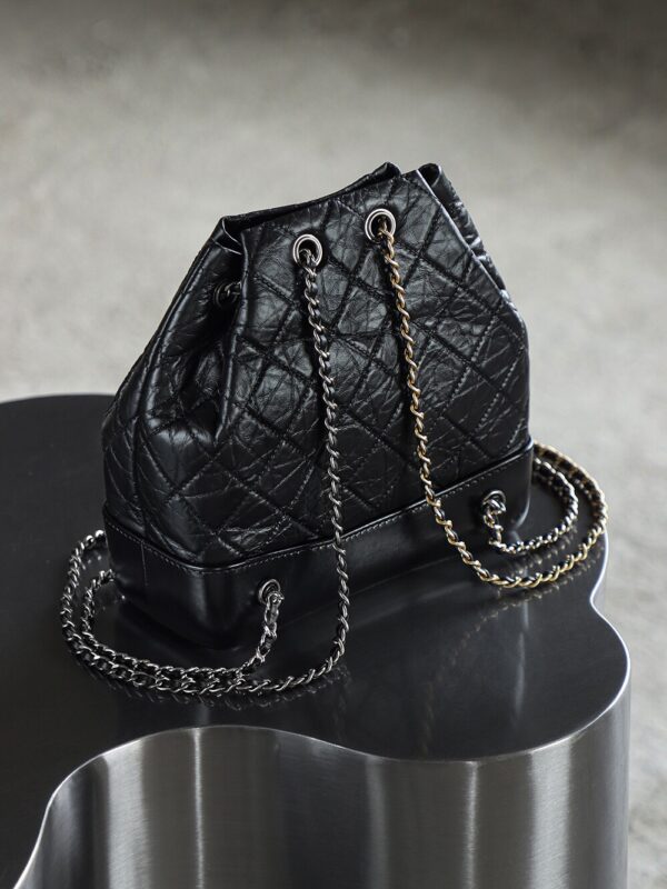 God Factory Yupoo Gabrielle Backpack Black Retro Hardware Size 23*22.5*10.5cm