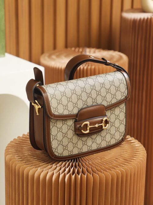 God Factory Gucci 𝐇𝐨𝐫𝐬𝐞𝐛𝐢𝐭 𝟭𝟵𝟱𝟱 Brown 602204 Size 25*18*8cm