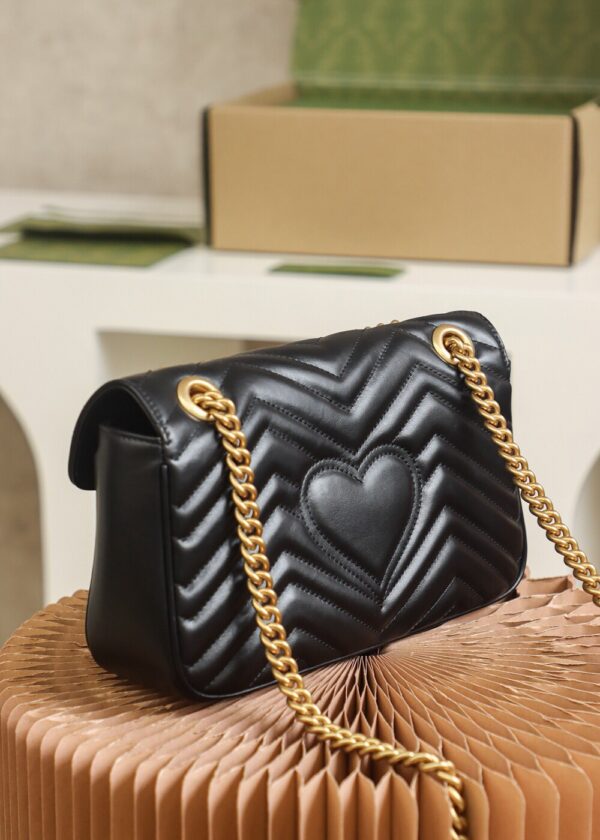 God Factory Gucci 𝙂 𝙂 𝙈𝙖𝙧𝙢𝙤𝙣𝙩 Black 443497 Size 26*15*7cm