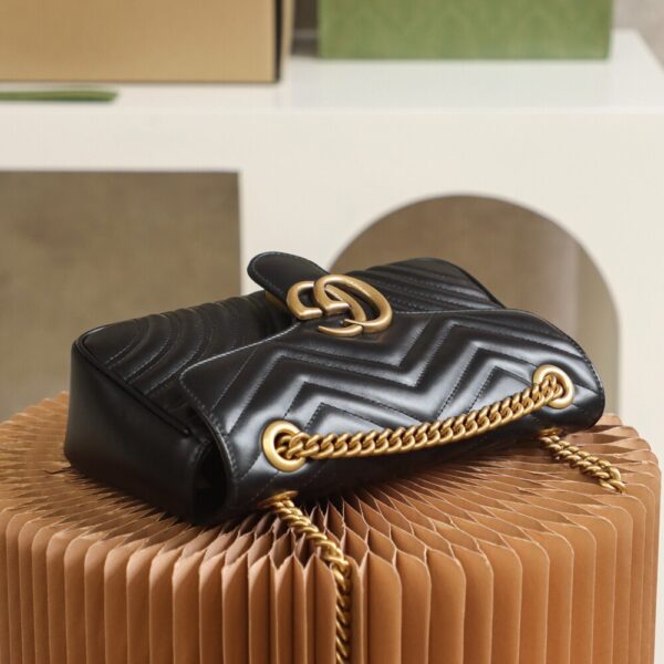 God Factory Gucci 𝙂 𝙂 𝙈𝙖𝙧𝙢𝙤𝙣𝙩 Black 443497 Size 26*15*7cm