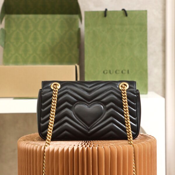 God Factory Gucci 𝙂 𝙂 𝙈𝙖𝙧𝙢𝙤𝙣𝙩 Black 443497 Size 26*15*7cm