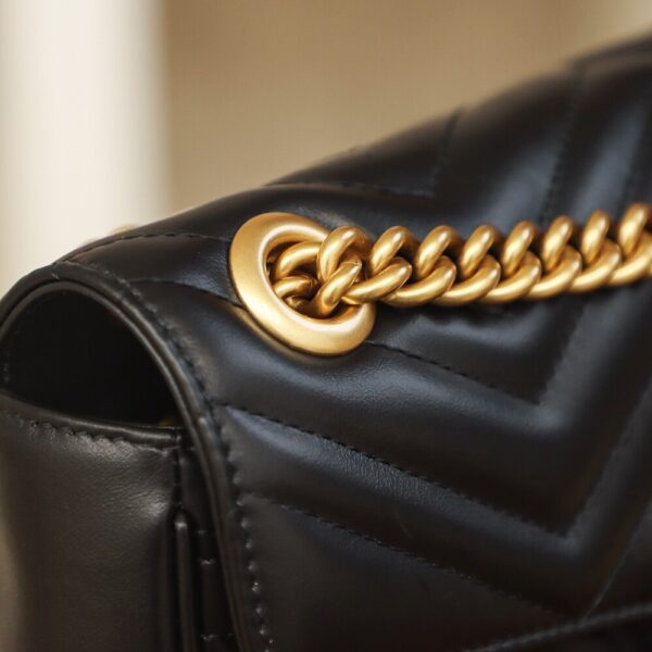 God Factory Gucci 𝙂 𝙂 𝙈𝙖𝙧𝙢𝙤𝙣𝙩 Black 443497 Size 26*15*7cm