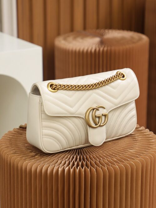 God Factory Gucci 𝙂 𝙂 𝙈𝙖𝙧𝙢𝙤𝙣𝙩 White 443497 Size 26*15*7cm