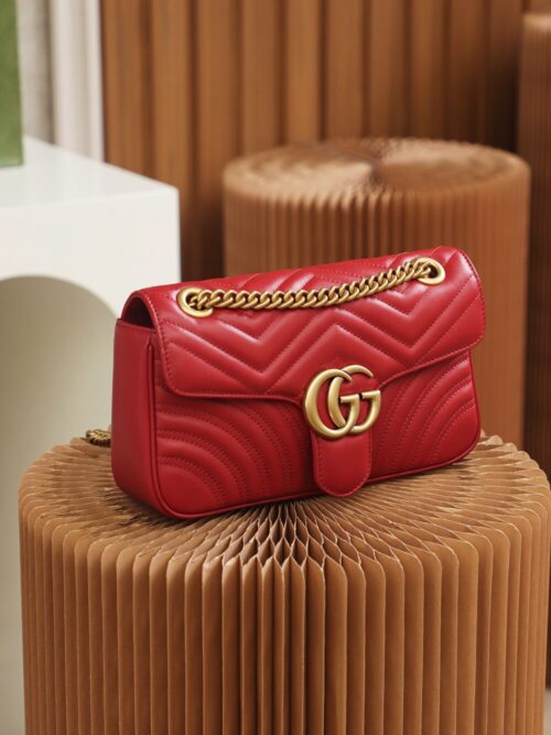God Factory Gucci 𝙂 𝙂 𝙈𝙖𝙧𝙢𝙤𝙣𝙩 Red 443497 Size 26*15*7cm