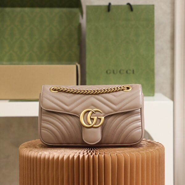 God Factory Gucci 𝙂 𝙂 𝙈𝙖𝙧𝙢𝙤𝙣𝙩 Apricot 443497 Size 26*15*7cm