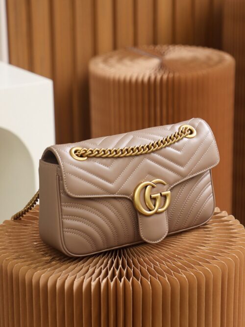 God Factory Gucci 𝙂 𝙂 𝙈𝙖𝙧𝙢𝙤𝙣𝙩 Apricot 443497 Size 26*15*7cm