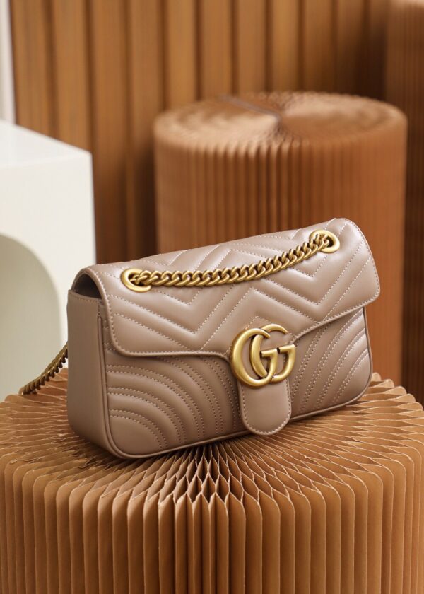 God Factory Gucci 𝙂 𝙂 𝙈𝙖𝙧𝙢𝙤𝙣𝙩 Apricot 443497 Size 26*15*7cm