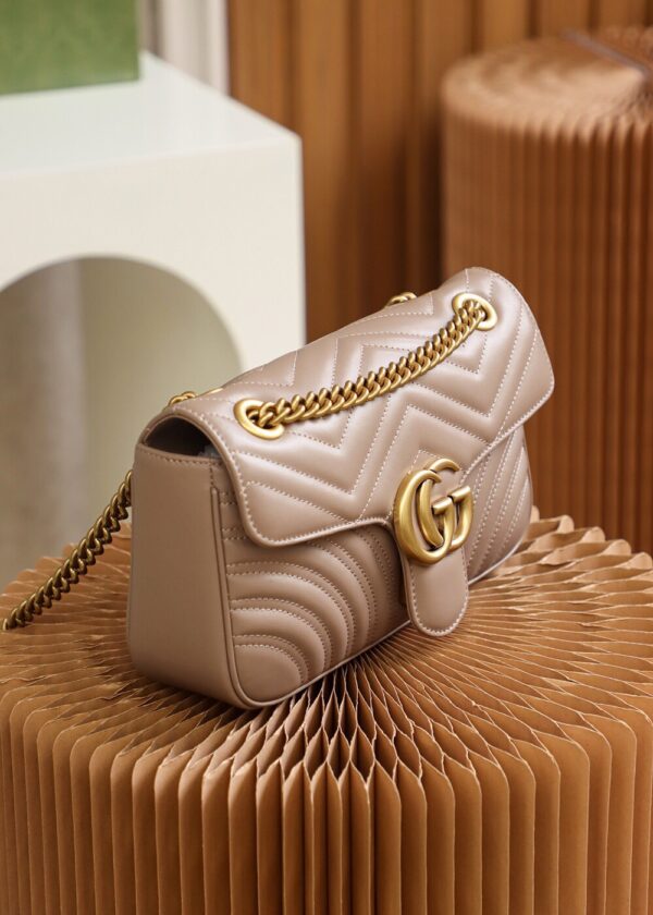 God Factory Gucci 𝙂 𝙂 𝙈𝙖𝙧𝙢𝙤𝙣𝙩 Apricot 443497 Size 26*15*7cm