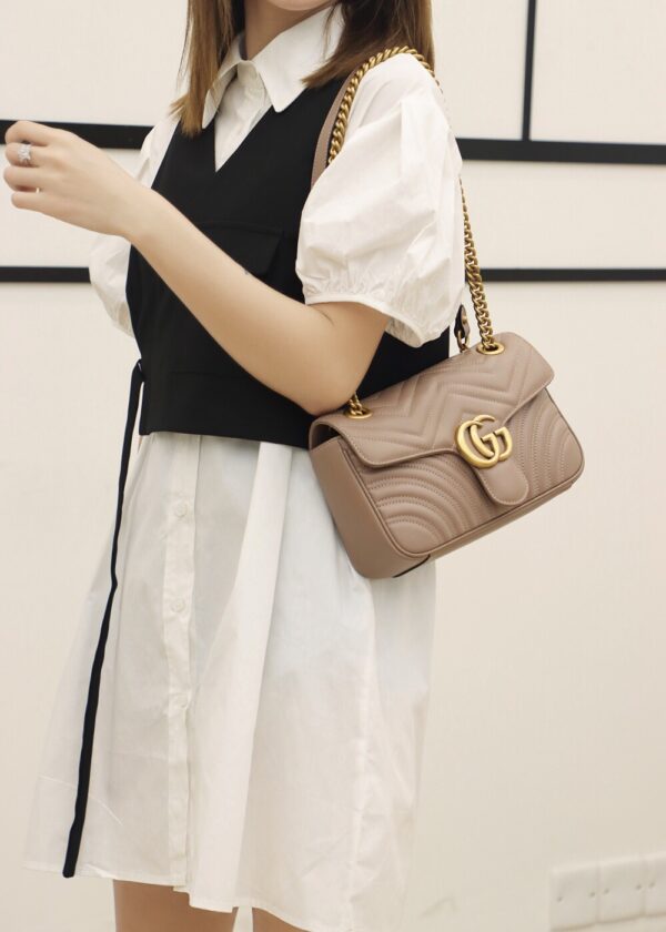 God Factory Gucci 𝙂 𝙂 𝙈𝙖𝙧𝙢𝙤𝙣𝙩 Apricot 443497 Size 26*15*7cm