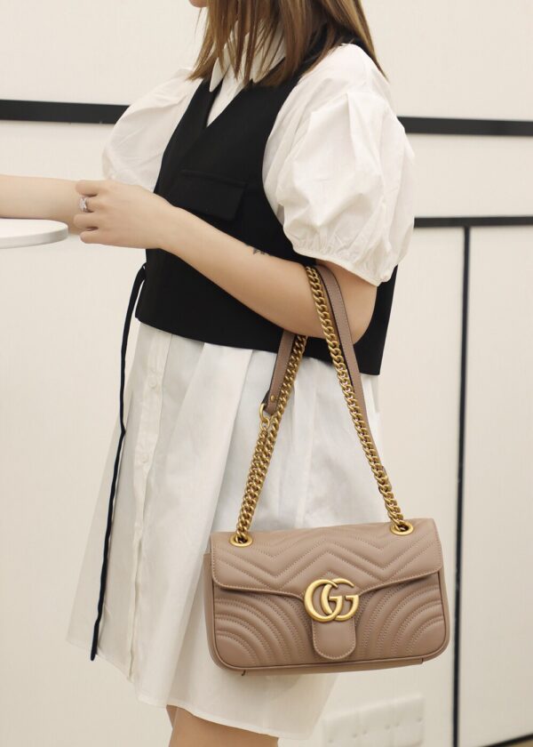 God Factory Gucci 𝙂 𝙂 𝙈𝙖𝙧𝙢𝙤𝙣𝙩 Apricot 443497 Size 26*15*7cm