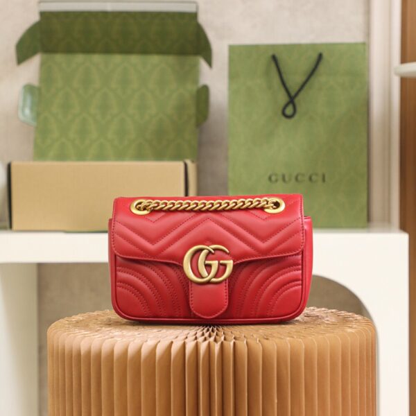 God Factory Gucci 𝙂 𝙂 𝙈𝙖𝙧𝙢𝙤𝙣𝙩 Red 446744 Size 22*13*6cm