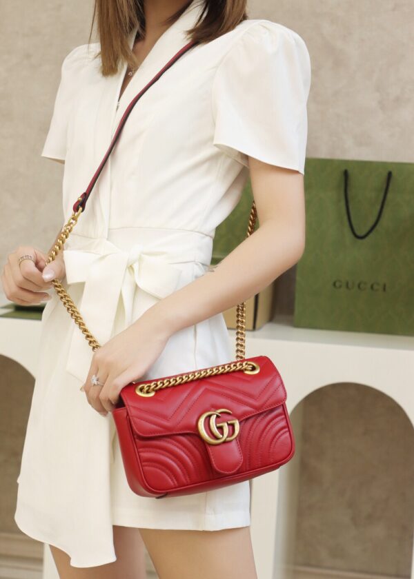 God Factory Gucci 𝙂 𝙂 𝙈𝙖𝙧𝙢𝙤𝙣𝙩 Red 446744 Size 22*13*6cm