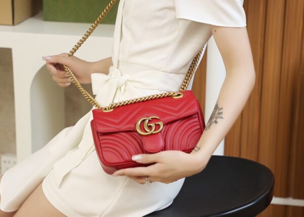 God Factory Gucci 𝙂 𝙂 𝙈𝙖𝙧𝙢𝙤𝙣𝙩 Red 446744 Size 22*13*6cm