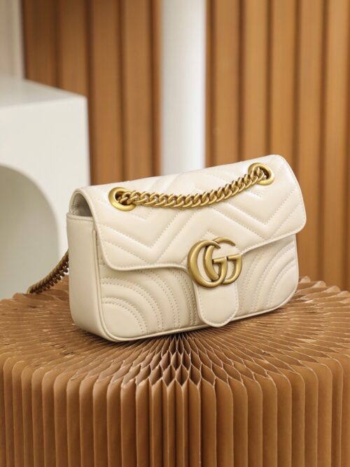 God Factory Gucci 𝙂 𝙂 𝙈𝙖𝙧𝙢𝙤𝙣𝙩 White 446744 Size 22*13*6cm
