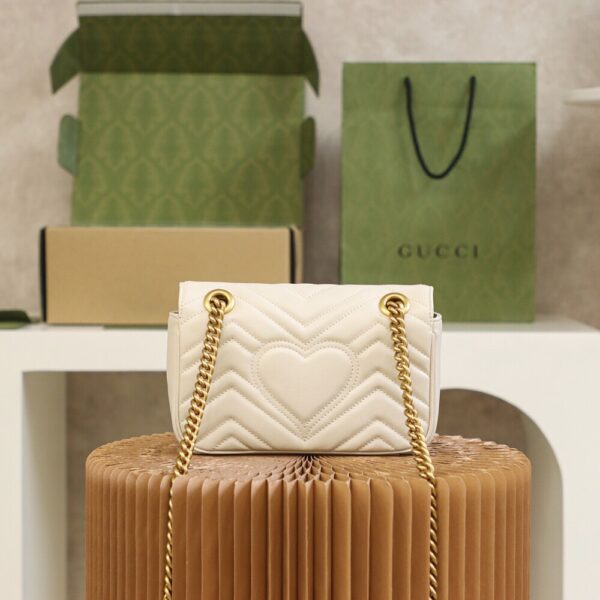 God Factory Gucci 𝙂 𝙂 𝙈𝙖𝙧𝙢𝙤𝙣𝙩 White 446744 Size 22*13*6cm