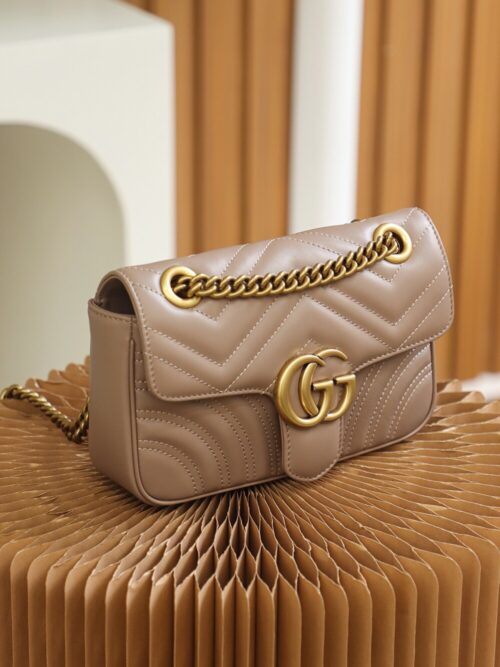God Factory Gucci 𝙂 𝙂 𝙈𝙖𝙧𝙢𝙤𝙣𝙩 Apricot 446744 Size 22*13*6cm
