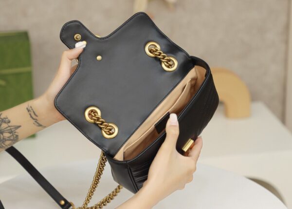 God Factory Gucci 𝙂 𝙂 𝙈𝙖𝙧𝙢𝙤𝙣𝙩 Black 446744 Size 22*13*6cm
