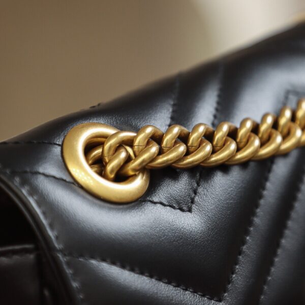 God Factory Gucci 𝙂 𝙂 𝙈𝙖𝙧𝙢𝙤𝙣𝙩 Black 446744 Size 22*13*6cm