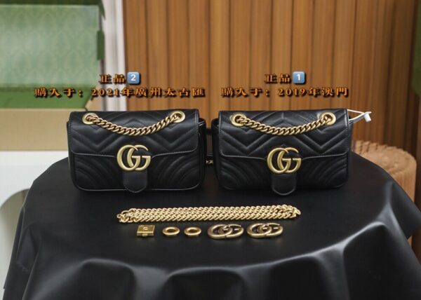 God Factory Gucci 𝙂 𝙂 𝙈𝙖𝙧𝙢𝙤𝙣𝙩 Black 446744 Size 22*13*6cm