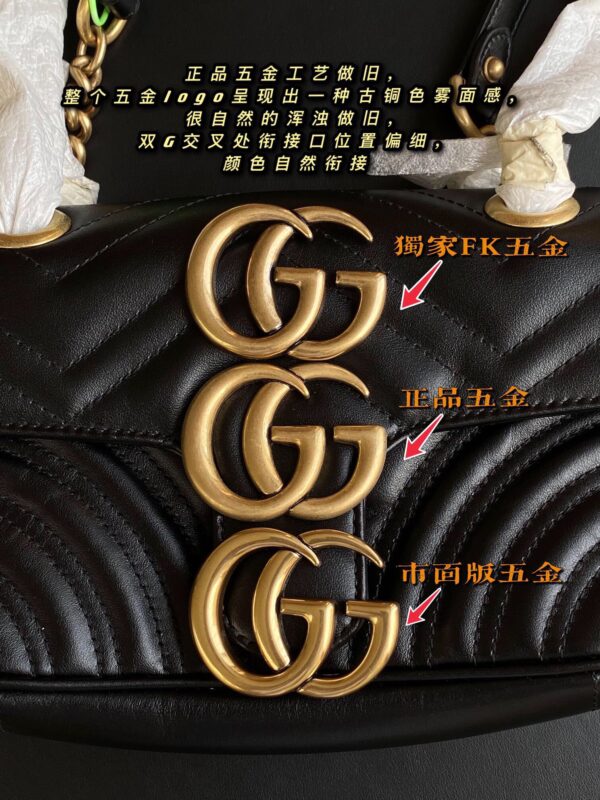 God Factory Gucci 𝙂 𝙂 𝙈𝙖𝙧𝙢𝙤𝙣𝙩 Black 446744 Size 22*13*6cm