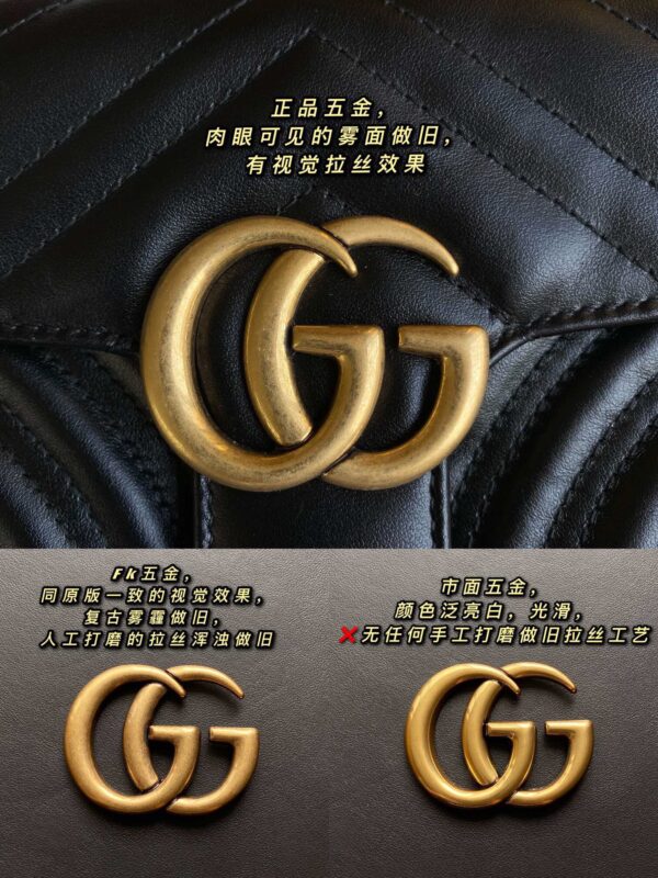 God Factory Gucci 𝙂 𝙂 𝙈𝙖𝙧𝙢𝙤𝙣𝙩 Black 446744 Size 22*13*6cm