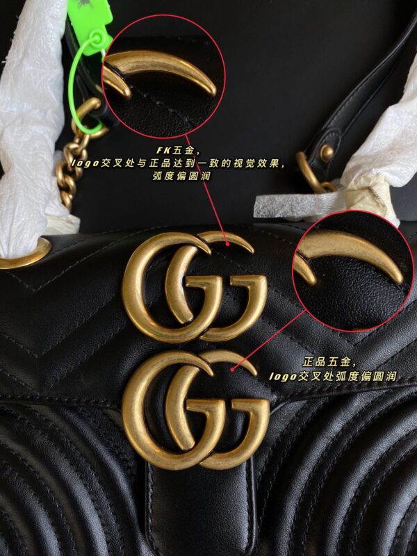 God Factory Gucci 𝙂 𝙂 𝙈𝙖𝙧𝙢𝙤𝙣𝙩 Black 446744 Size 22*13*6cm