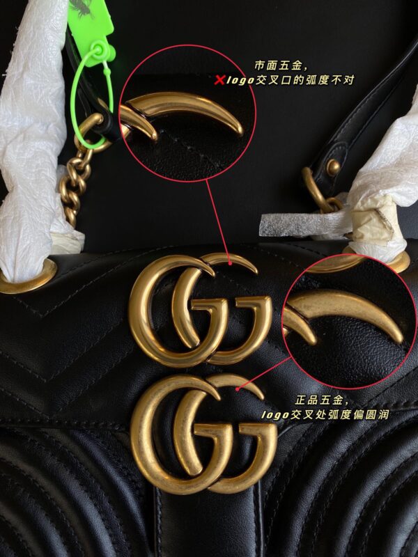 God Factory Gucci 𝙂 𝙂 𝙈𝙖𝙧𝙢𝙤𝙣𝙩 Black 446744 Size 22*13*6cm