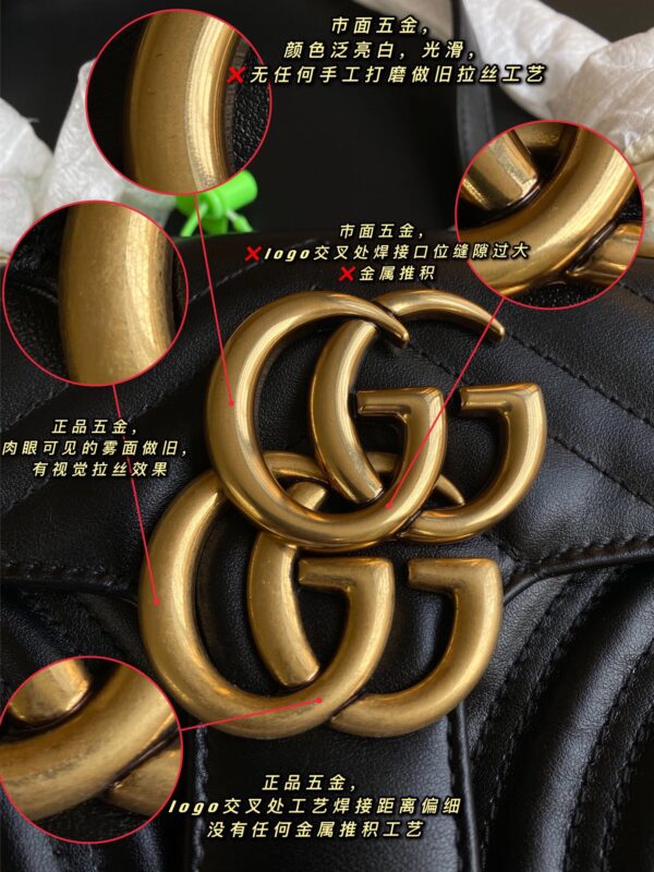 God Factory Gucci 𝙂 𝙂 𝙈𝙖𝙧𝙢𝙤𝙣𝙩 Black 446744 Size 22*13*6cm