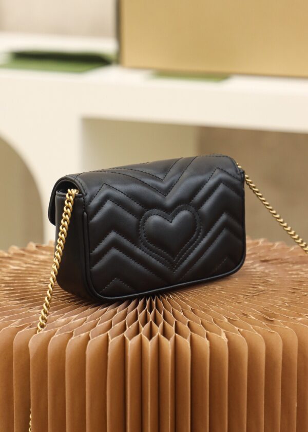 God Factory Gucci 𝙂 𝙂 𝙈𝙖𝙧𝙢𝙤𝙣𝙩 Mini Black 476433 Size 16.5*10.2*5.1cm