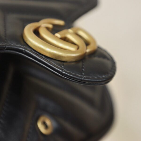God Factory Gucci 𝙂 𝙂 𝙈𝙖𝙧𝙢𝙤𝙣𝙩 Mini Black 476433 Size 16.5*10.2*5.1cm