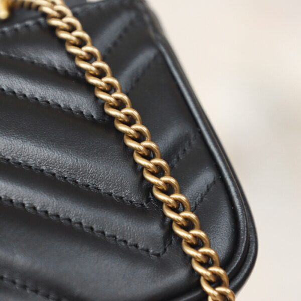 God Factory Gucci 𝙂 𝙂 𝙈𝙖𝙧𝙢𝙤𝙣𝙩 Mini Black 476433 Size 16.5*10.2*5.1cm