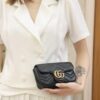 God Factory Gucci 𝙂 𝙂 𝙈𝙖𝙧𝙢𝙤𝙣𝙩 Mini Black 476433 Size 16.5*10.2*5.1cm