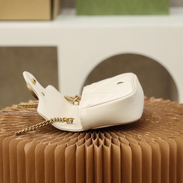 God Factory Gucci 𝙂 𝙂 𝙈𝙖𝙧𝙢𝙤𝙣𝙩 Mini White 476433 Size 16.5*10.2*5.1cm