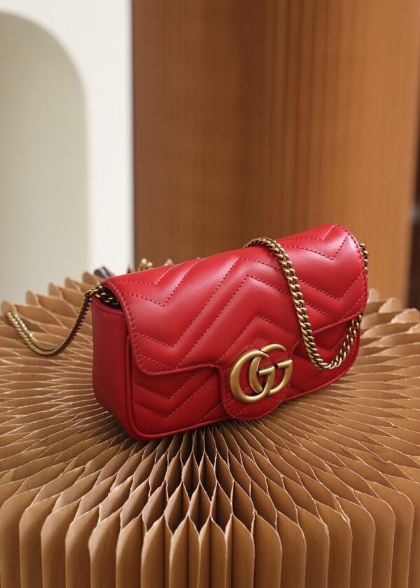 God Factory Gucci 𝙂 𝙂 𝙈𝙖𝙧𝙢𝙤𝙣𝙩 Mini Red 476433 Size 16.5*10.2*5.1cm