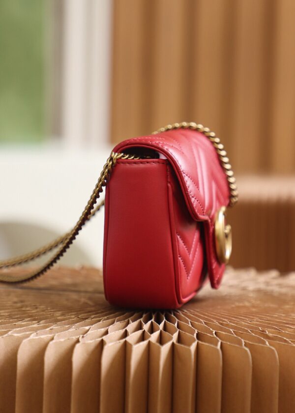 God Factory Gucci 𝙂 𝙂 𝙈𝙖𝙧𝙢𝙤𝙣𝙩 Mini Red 476433 Size 16.5*10.2*5.1cm